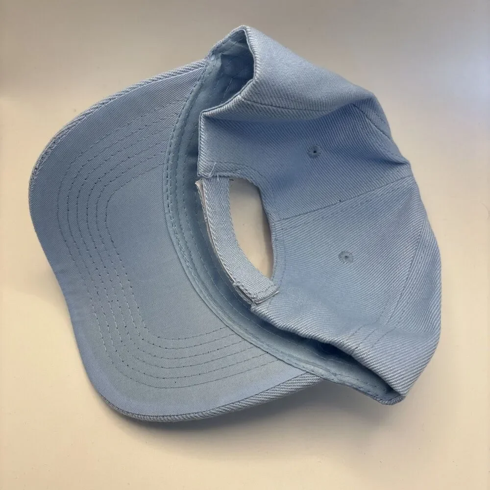 American Flag Embroidered Patch Youth Cap Kids Hat Sky Blue USA